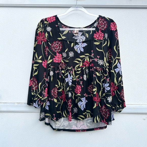 Anthropologie Dolan Top XS Babydoll Floral Blouse Colorful Whimsygoth Fairy - Picture 5 of 12